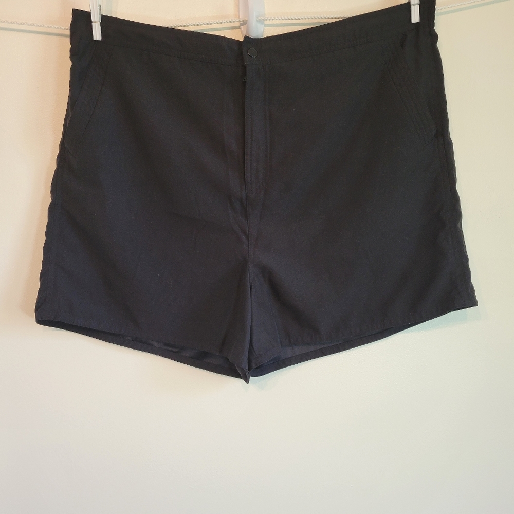Croft and Barrow Womens Black Swim Shorts 22W Pockets